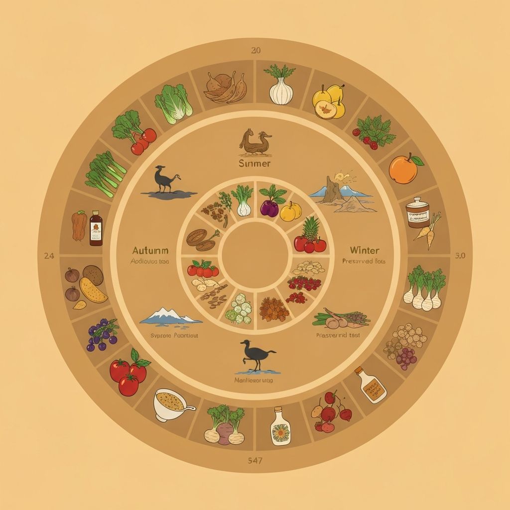Seasonal food patterns and natural cycles visualization
